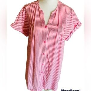 Yozly Pink and White Striped Nightgown Size M